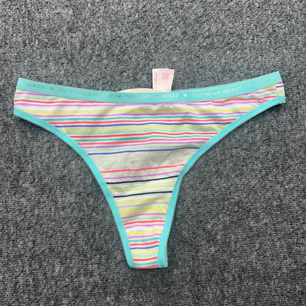 Victorias Secret Thong  2013 Panties Medium Striped y2k Underwear